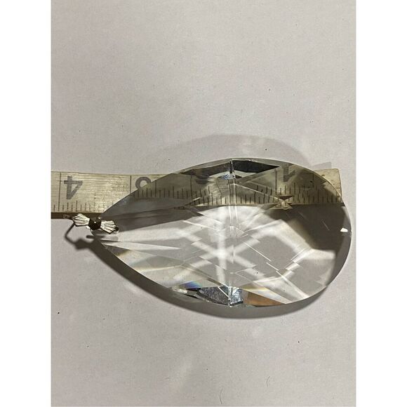 Vintage Clear Teardrop Crystal Chandelier 3.5” Prism Glass Pendant Lamp Replacem - Picture 4 of 4